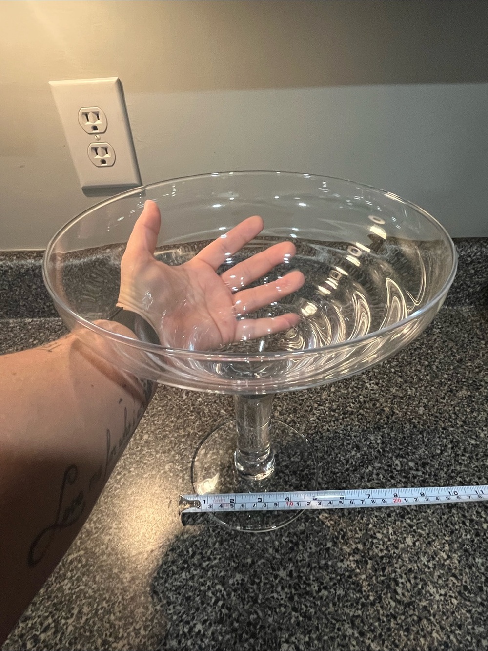 Decorative EXTRA LARGE Clear Glass Martini Coupé - Picture 5 of 5
